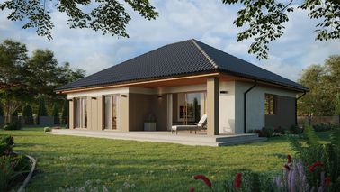 ERDOL 104 - Version Links (Wohnzimmer auf der linken Seite) - Schiebetür Smart Slide - Styropor, Netz, Kleber - Goldene Eiche - Ohne