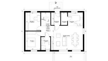 ERDOL 2 XL - Version Links (Wohnzimmer auf der linken Seite) - Grundriss Erdgeschoss