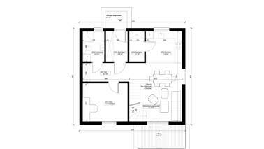 ERDOL 1 - Version Links (Wohnzimmer auf der linken Seite) - Grundriss Erdgeschoss